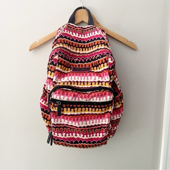 Vera Bradley Lighten Up Large Backpack Bag Rio Squiggles